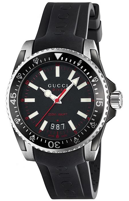 Gucci YA136303 Men's Dive Black Rubber and Dial 